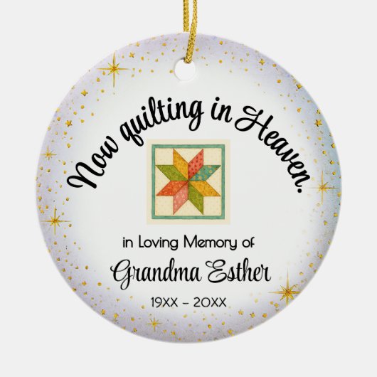 Personalized Ornament | Quilter "In Memory" (Voorkant)