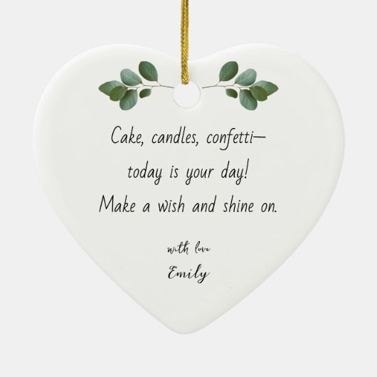 Personalized Ornament with Photo & Custom Message (Achterkant)