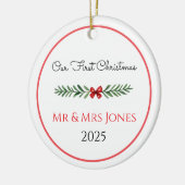 Personalized Our First Christmas Greenery Ornament (Links)