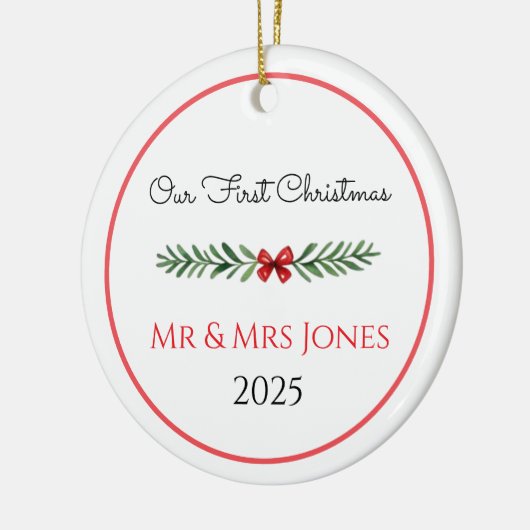 Personalized Our First Christmas Greenery Ornament (Links)