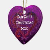 Personalized Our First Christmas Heart Ornament (Links)