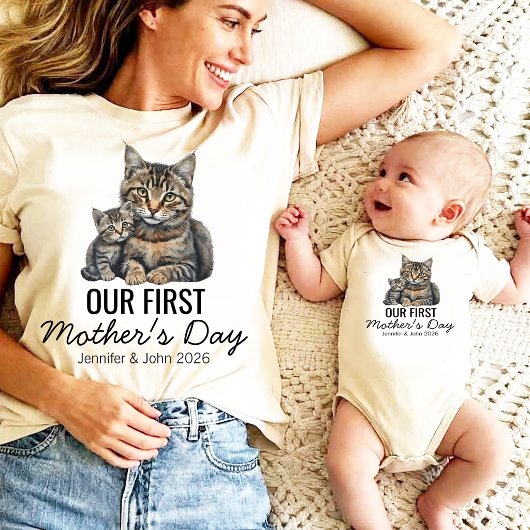 Personalized Our First Mother’s Day Cat  Romper