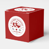Personalized "Our First Valentine" Mr. & Ms.  Bedankdoosjes (Voorkant Zijde)