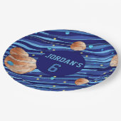 Personalized Outer Space Galaxy Birthday Papieren Bordje (Gekanteld)