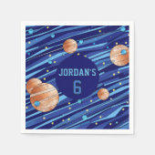 Personalized Outer Space Galaxy Birthday Servet (Voorkant)