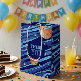 Personalized Outer Space Galaxy Birthday THANK YOU Medium Cadeauzakje