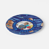 Personalized Outer Space Galaxy Photo Birthday  Papieren Bordje (Gekanteld)