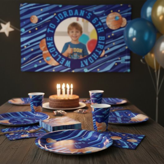 Personalized Outer Space Galaxy Photo Spandoek