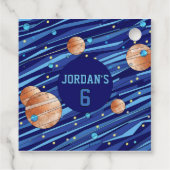 Personalized Outer Space Galaxy THANK YOU Birthday Bedankjes Labels (Achterkant)