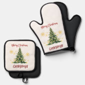 Personalized Oven Mitt and Pot Holders Set (Voorkant / Achterkant)