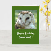 Personalized Owl Hooting Birthday Card Kaart (Gele Bloem)