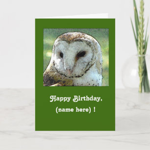 Personalized Owl Hooting Birthday Card Kaart