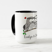 Personalized Owls Love Mok (Voorkant links)