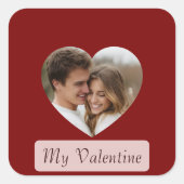 Personalized Own Couple Photo Love Sticker/Label  Vierkante Sticker (Voorkant)
