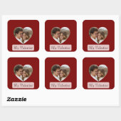 Personalized Own Couple Photo Love Sticker/Label  Vierkante Sticker (Vel)