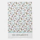 Personalized Oyster Tea Towel, Family Name Theedoek (Verticaal)