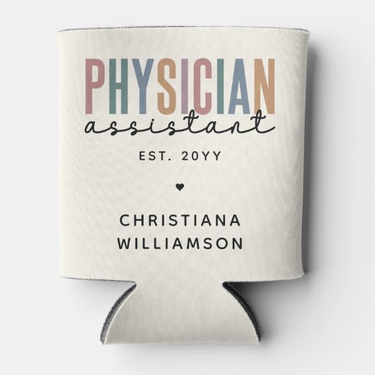 Personalized PA Physician Assistant Afstuderen Blikjeskoeler (Voorkant)