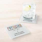 Personalized PA Physician Assistant Afstuderen Glazen Onderzetter (Schuin)