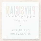 Personalized PA Physician Assistant Afstuderen Glazen Onderzetter (Achterkant)