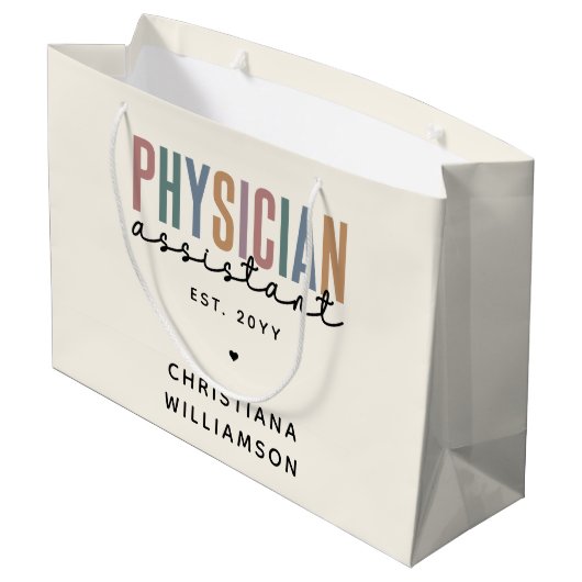 Personalized PA Physician Assistant Afstuderen Groot Cadeauzakje (Achterkant Gekanteld)