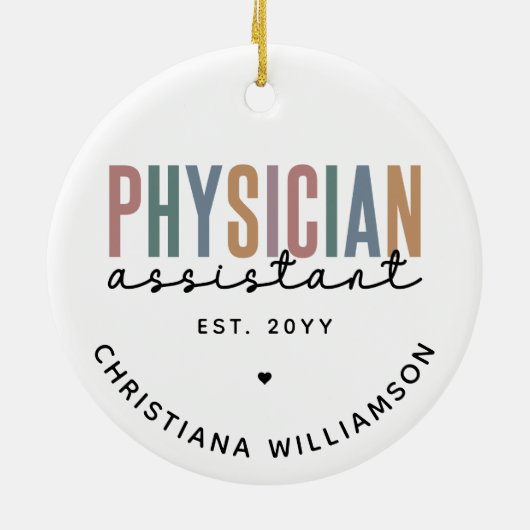 Personalized PA Physician Assistant Afstuderen Keramisch Ornament (Achterkant)
