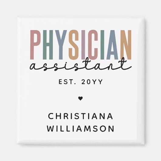 Personalized PA Physician Assistant Afstuderen Magneet (Voorkant)