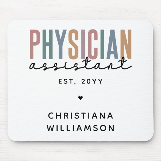 Personalized PA Physician Assistant Afstuderen Muismat (Voorkant)