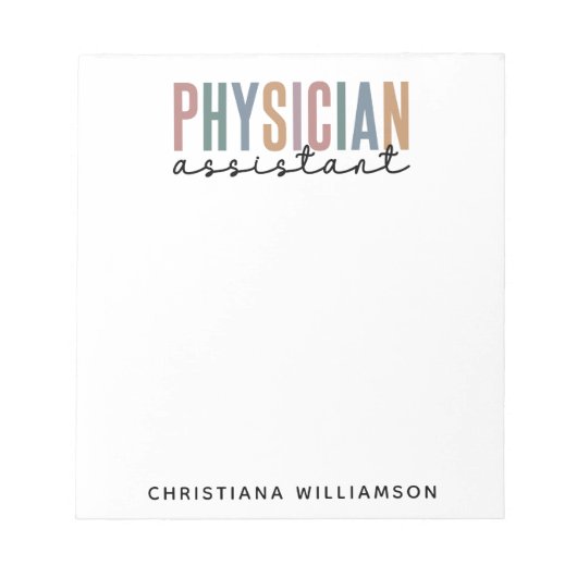 Personalized PA Physician Assistant Afstuderen Notitieblok (Voorkant)