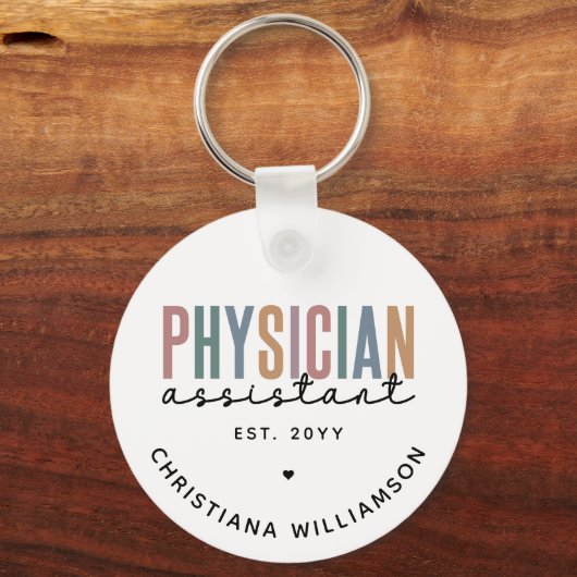 Personalized PA Physician Assistant Afstuderen Sleutelhanger (Achterkant)