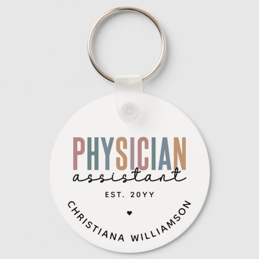 Personalized PA Physician Assistant Afstuderen Sleutelhanger (Achterkant)