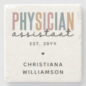 Personalized PA Physician Assistant Afstuderen Stenen Onderzetter (Voorkant)
