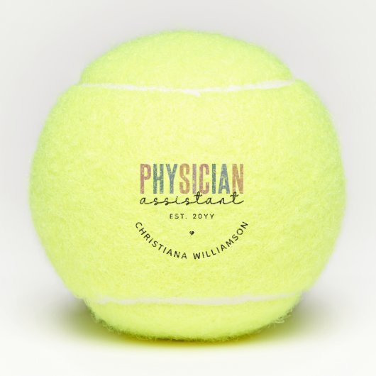 Personalized PA Physician Assistant Afstuderen Tennisballen (Voorkant)