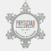 Personalized PA Physician Assistant Afstuderen Tin Sneeuwvlok Ornament (Voorkant)