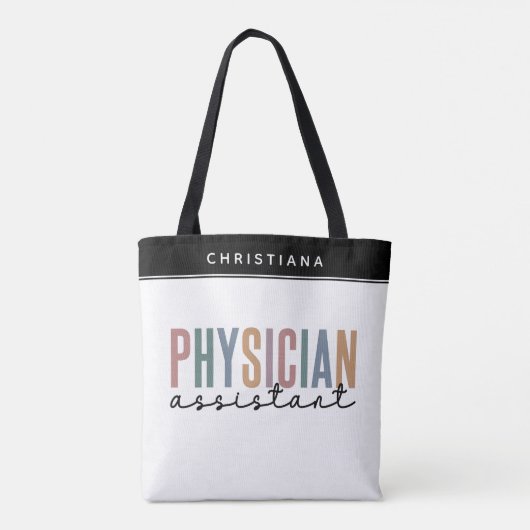 Personalized PA Physician Assistant Afstuderen Tote Bag (Achterkant)