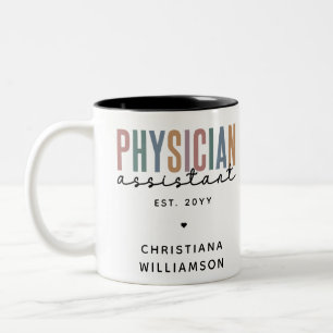 Personalized PA Physician Assistant Afstuderen Tweekleurige Koffiemok