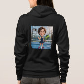 Personalized Paddle/Pickleball Caricature   Hoodie (Achterkant)