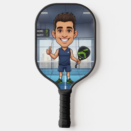 Personalized Paddle/Pickleball Player Caricature Pickleball Paddle (Achterkant)