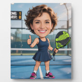 Personalized Paddle/Pickleball Star Caricature Art Fotoplaat (Voorkant)