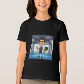 Personalized Paddle Player Cartoon Caricature Tri-Blend Shirt (Voorkant)