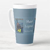Personalized Padel Legend Gift for Him Latte Mok (Linkerhoek)