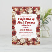 Personalized Pajama & Hot Cocoa Christmas Party Kaart (Staand voorkant)