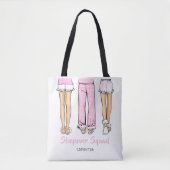 Personalized Pajama Party Trendy Sleepover Favor Tote Bag (Voorkant)
