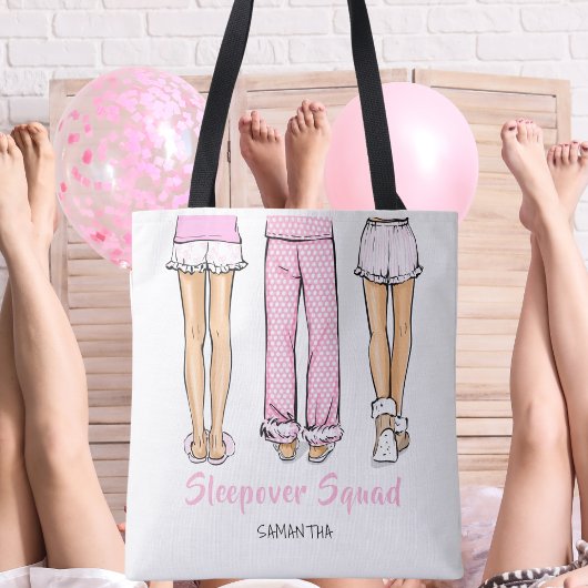 Personalized Pajama Party Trendy Sleepover Favor Tote Bag