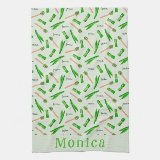 Personalized Pandan Leaf Theedoek (Verticaal)