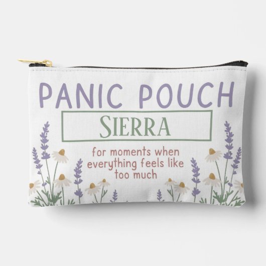 Personalized Panic Pouch Makeup Bag Calm Kit Etui (Voorkant)
