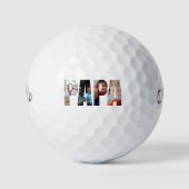 Personalized papa photo collage for father golfballen (Voorkant)