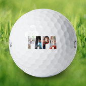 Personalized papa photo collage for father golfballen