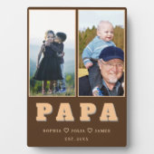 Personalized Papa Plaque – Grandkids Names & Photo Fotoplaat (voorkant)