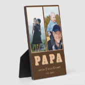 Personalized Papa Plaque – Grandkids Names & Photo Fotoplaat (Zijkant)
