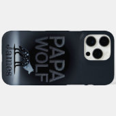 Personalized Papa Wolf Nature Silhouette Case-Mate iPhone Case (Achterkant (horizontaal))